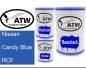 Preview: Nissan, Candy Blue, RCF: 500ml Lackdose + 500ml Klarlack + 250ml Härter - Set, von ATW Autoteile West.